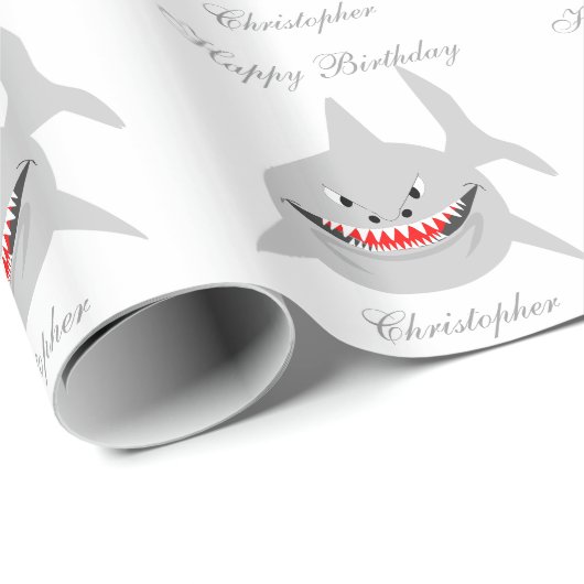 鮫はちょうど一流の誕生日を加えます ラッピングペーパー (ロールコーナー)