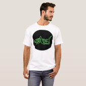 鮫は緑のネオン前部を設計します Tシャツ (正面フル)