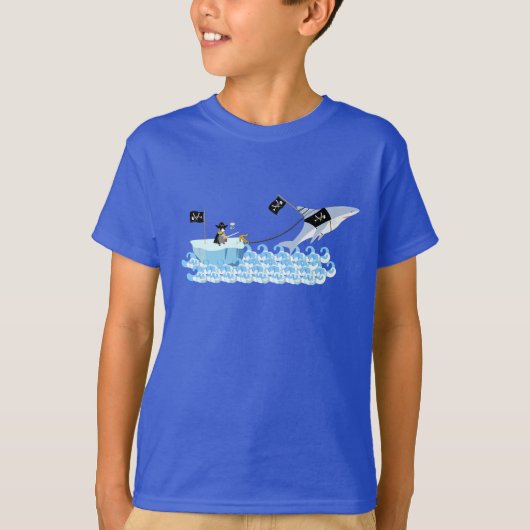 鮫を持つ海賊ペンギン Tシャツ (正面)