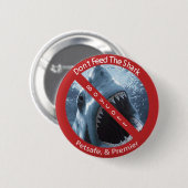 鮫を食べ物を与えないで下さい 缶バッジ (正面&裏面)