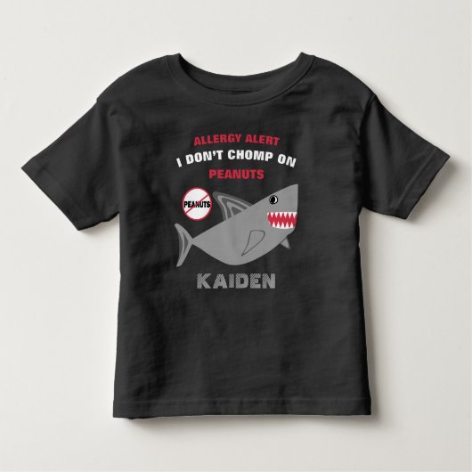 鮫ピーナツアレルギー警報ワイシャツ トドラーTシャツ (正面)