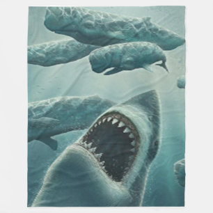 鮫及びクジラのフリースブランケット フリースブランケット