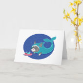 鮫猫-挨拶状 カード (黄色い花)