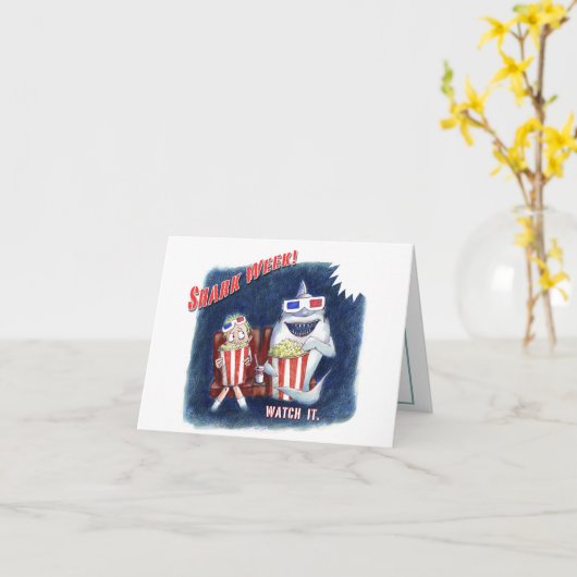 鮫週の郵便はがき カード (黄色い花)