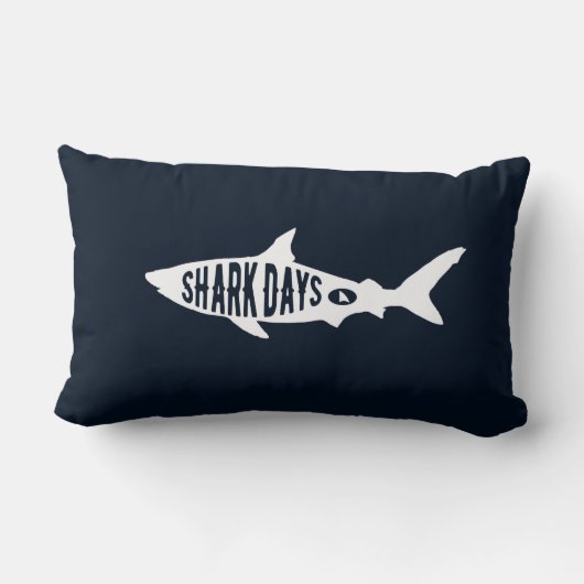 鮫週の鮫の恋人のギフトのタイポグラフィの芸術 ランバークッション (裏面)