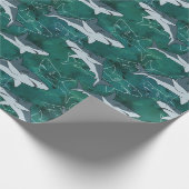 鮫、海兵隊員、海、魚、捕食者、動物、顎、 ラッピングペーパー (角)