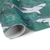 鮫、海兵隊員、海、魚、捕食者、動物、顎、 ラッピングペーパー (ロールコーナー)
