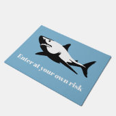 鮫-自己の責任において入って下さい ドアマット (アングル)