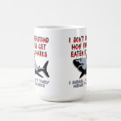 鮫-音楽おもしろマグカップを聞いて下さい コーヒーマグカップ (中央)