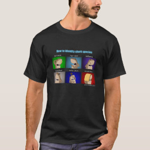 鮫-黒いTシャツ--を識別する方法 Tシャツ