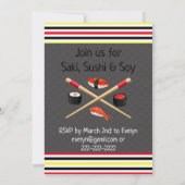 鮭と寿司パーティーのカップル招待状 招待状 (裏面)
