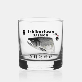 鮭　SALMON あらゆる生命たちへ感謝と祈りをささげます。 ウイスキーグラス