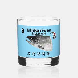 鮭　SALMON あらゆる生命たちへ感謝と祈りをささげます。 ウイスキーグラス