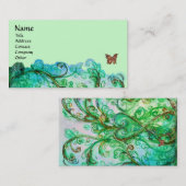 鮮お洒落やかな緑の青 名刺 (正面/裏面)
