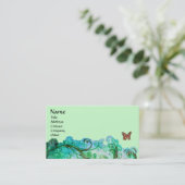 鮮お洒落やかな緑の青 名刺 (スタンド正面)