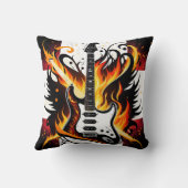 鮮はっきりしたやかな色のギターデザイン クッション (裏面)