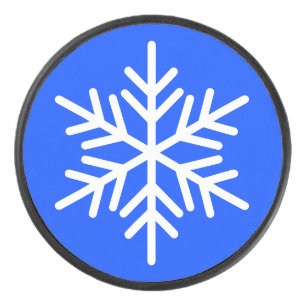 鮮はっきりしたやかな青に白い北欧の雪王室の片 アイスホッケーパック
