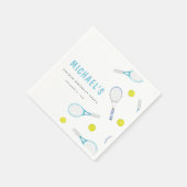 鮮やかおもしろいテニス誕生日紙ナプキン スタンダードカクテルナプキン (角)