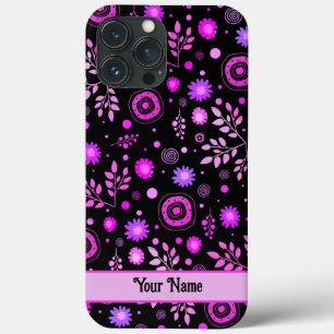 鮮やかおもしろいパープル抽象芸術フローラモダンカスタム iPhone 13 PRO MAXケース