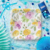 鮮やかおもしろい水彩花園フローラガーリー ペーパープレート (パーティー)