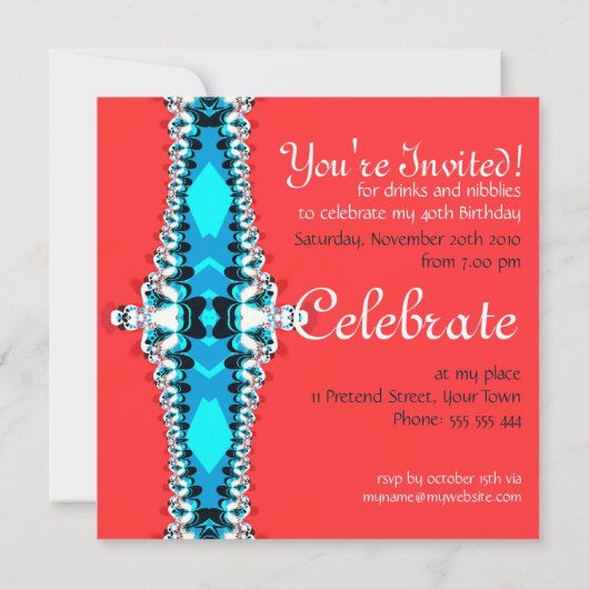 鮮やかおもしろい誕生日+すべての行事招待状 招待状 (裏面)