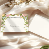 鮮やかお洒落フローラブライダルシャワーアドバイスカード 出欠カード