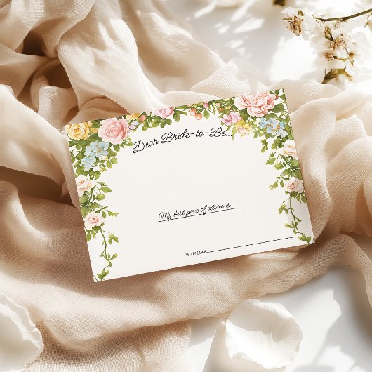 鮮やかお洒落フローラブライダルシャワーアドバイスカード 出欠カード