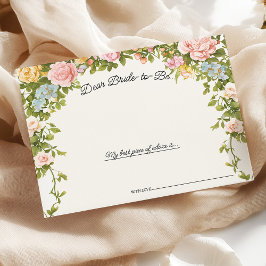 鮮やかお洒落フローラブライダルシャワーアドバイスカード 出欠カード