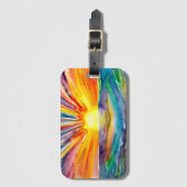 鮮やかかわいらしカラフルの夕日 ラゲッジタグ (正面縦)