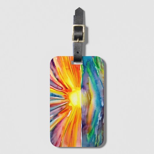 鮮やかかわいらしカラフルの夕日 ラゲッジタグ (正面縦)