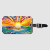 鮮やかかわいらしカラフルの夕日 ラゲッジタグ (正面横)