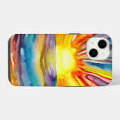 鮮やかかわいらしカラフルの夕日 iPhoneケース (裏面横)