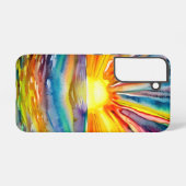 鮮やかかわいらしカラフルの夕日 SAMSUNG GALAXYケース (裏面横)