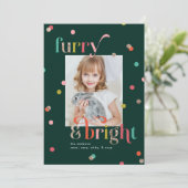 鮮やかでふわふわのホリデー写真カード シーズンカード (スタンド正面)