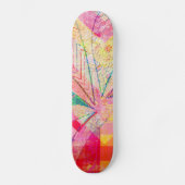 鮮やかでカラフルでファンキーで抽象的でガーリーな蝶CH スケートボード (正面)