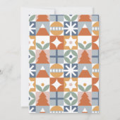 鮮やかでカラフルなモダンなクリスマスホリデーパーティー 招待状 (裏面)