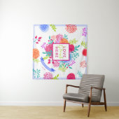 鮮やかでカラフルな大胆な春の花束スケッチ タペストリー (インサイチュ(横))