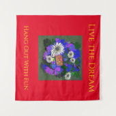 鮮やかでカラフルな楽しい幸せ タペストリー (正面(横))