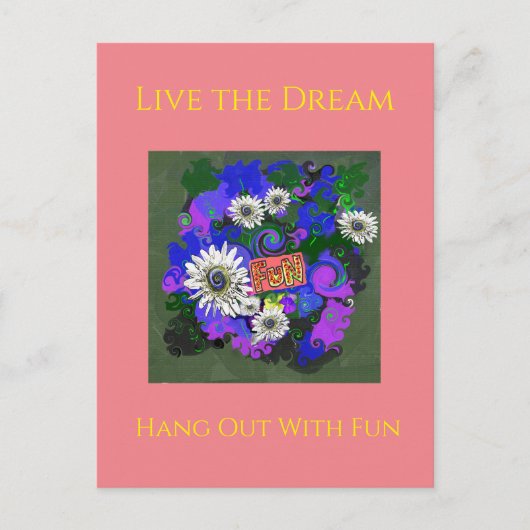 鮮やかでカラフルな楽しい幸せ ポストカード (正面)