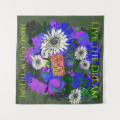 鮮やかでカラフルな楽しい雰囲気 タペストリー (正面(横))