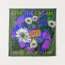 鮮やかでカラフルな楽しい雰囲気 タペストリー