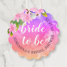 鮮やかでカラフルな楽しい「花嫁になる前の」ブライダルシャワー フェイバータグ