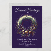 鮮やかでモダンな花輪、紫色の背景に シーズンカード (正面/裏面)