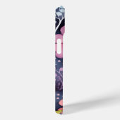 鮮やかで個性的なピンクの花の水彩ボホー Case-Mate iPhoneケース (裏面 / 右)