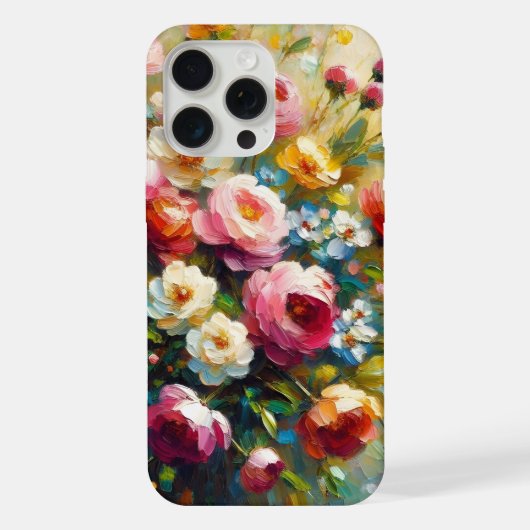 鮮やかで大胆なフローラル柄 iPhoneケース (裏面)