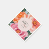 鮮やかで大胆な花を飾った明るい ブライダルシャワー スタンダードカクテルナプキン (角)