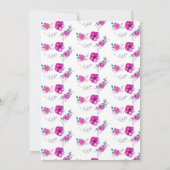 鮮やかで大胆な花柄でダブル祝賀バースデー 招待状 (裏面)