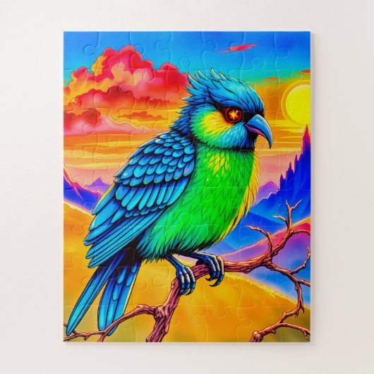 鮮やかで幻想的な鳥の子供たち ジグソーパズル (縦)