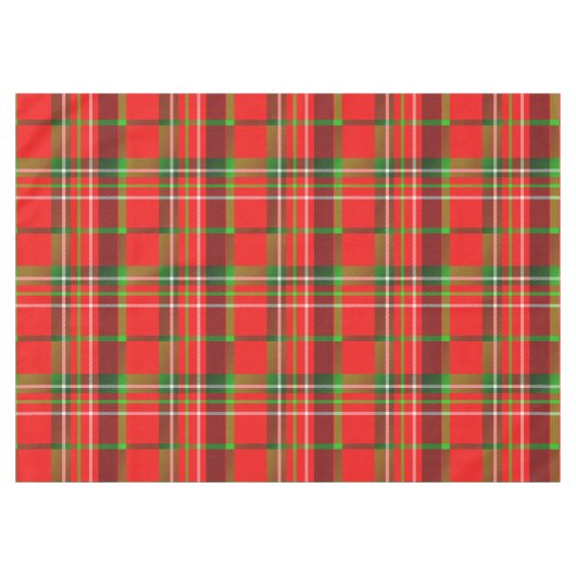 鮮やかで幾何学的なクリスマスのタータンチェックパターン テーブルクロス (正面(横))