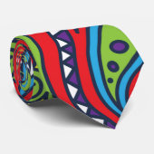 鮮やかで抽象的なペイズリーパターン ネクタイ (ロール)